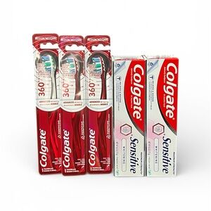 Colgate Red Toothbrush and Sensitive Toothpaste Set qty of 5
